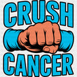 Crush Cancer - Ovarian Cancer DTF Transfers - Adult Unisex - S & M (10’’) / Dark Color Design (See Imaging)