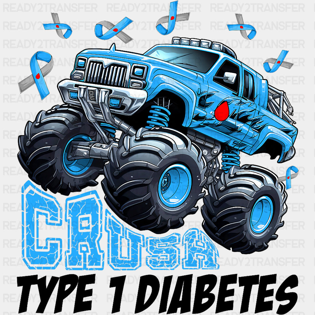 Crush Type 1 Diabetes - Diabetes DTF Transfers ready2transfer Dark Color Design (See Imaging)
