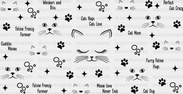 Cute Cat Paw Design - Pets Cup Wrap Uv Sticker Permanent Dtf Decal