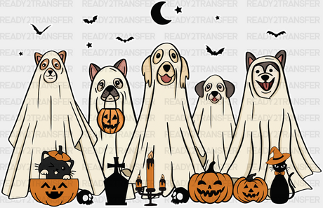 Cute Ghost Dog Halloween Dtf Transfer