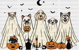 Cute Ghost Dog Halloween Dtf Transfer Adult Unisex - S & M (10’) / Black