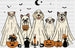 Cute Ghost Dog Halloween DTF Transfer ready2transfer Black