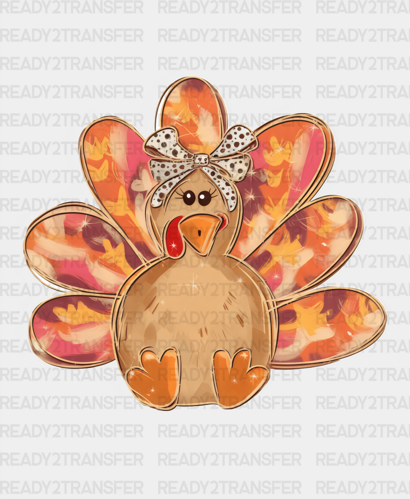 Cute Turkey Design - Thanksgiving Dtf Transfer