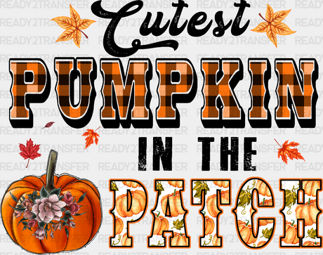 Cutest Pumpkin In The Patch - Fall Dtf Transfer Adult Unisex S & M (10’’) / Dark Color Design