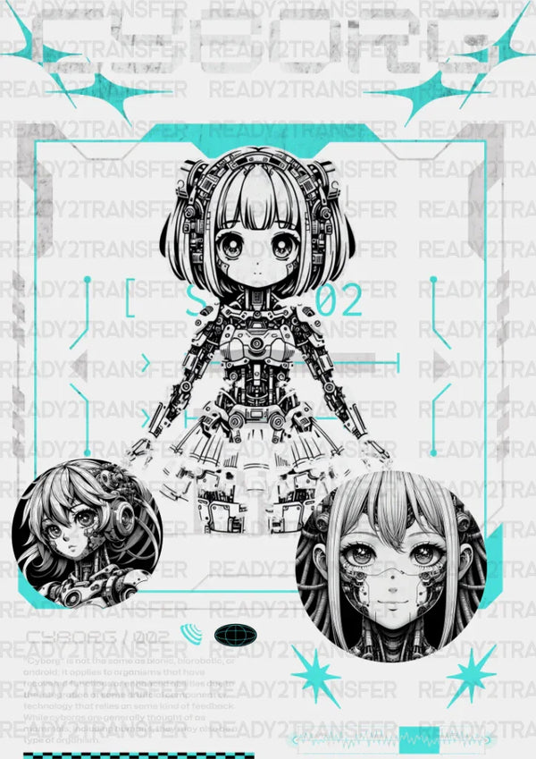 Cyborg Girl - Anime DTF heat transfer