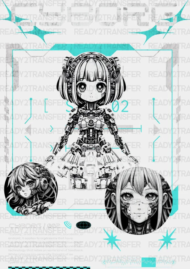 Cyborg Girl - Anime Dtf Heat Transfer