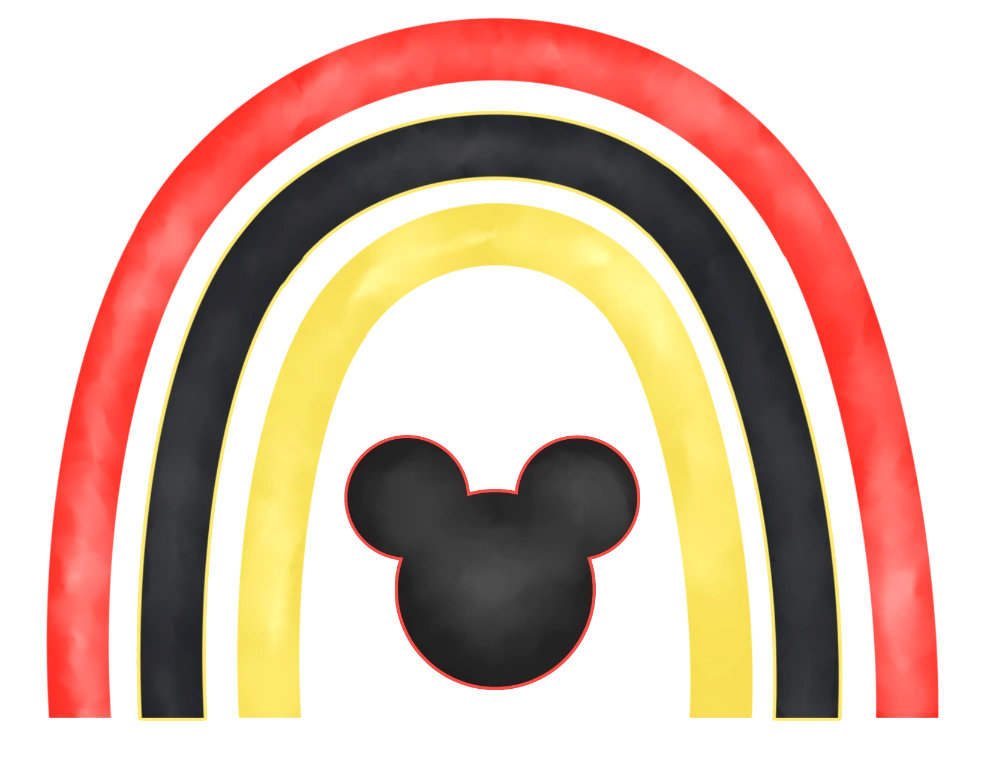 Mickey Head Disney Rainbow DTF Heat Transfer, Disney Vacation Design, Mickey Minnie DTF