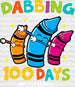 Dabbing 100 Days Of School DTF Transfer ready2transfer White