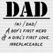DAD A Girls First Love Father's Day DTF Transfer ready2transfer Black