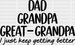 Dad Grandpa Great Grandpa Design - DTF heat transfer ready2transfer Black