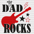 Dad Rocks Father’s Day Dtf Transfer Adult Unisex - S & M (10’) / Black