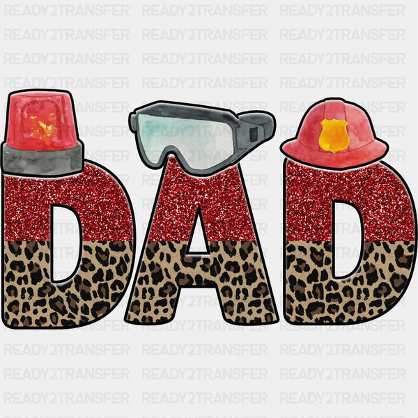 Dad, Sequin & Leopard Print - Fire Department DTF Transfers