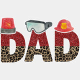 Dad, Sequin & Leopard Print - Fire Department DTF Transfers ready2transfer Light Color Design (See Imaging)