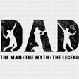 Dad, The Man, The Myth, The Legend - Tennis DTF Transfers ready2transfer Dark Color Design (See Imaging)