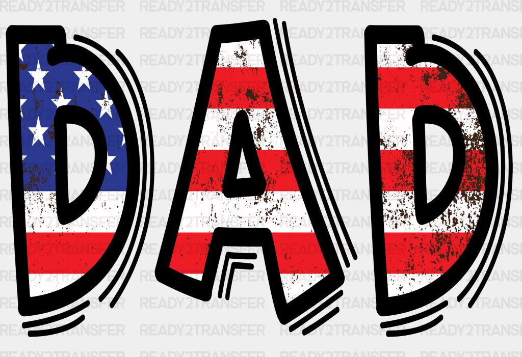 Dad Usa Flag Father’s Day Dtf Transfer