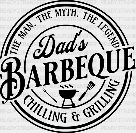 Dad’s Barbeque - Bbq Dtf Heat Transfer Adult Unisex S & M (10’) / Black