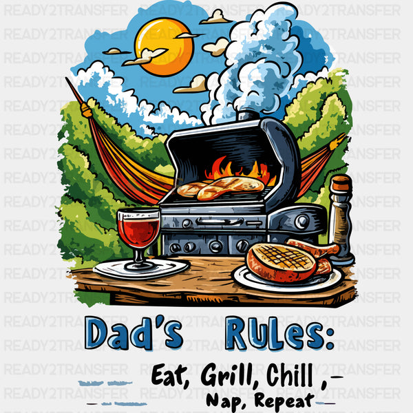 Dad's Rules, Eat Grill Chill - BBQ DTF Transfers