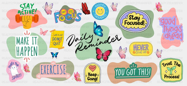 Daily Reminder - Mental Health Cup Wrap UV Sticker Permanent UV DTF Decal