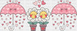 Daisies And Umbrellas - Valentine’s Day Cup Wrap Uv Sticker Permanent Dtf Decal