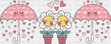 Daisies And Umbrellas - Valentine’s Day Cup Wrap Uv Sticker Permanent Dtf Decal