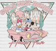 Daisy And Minnie Car Ride Disney Dtf Transfer Adult Unisex - S & M (10’) / Black