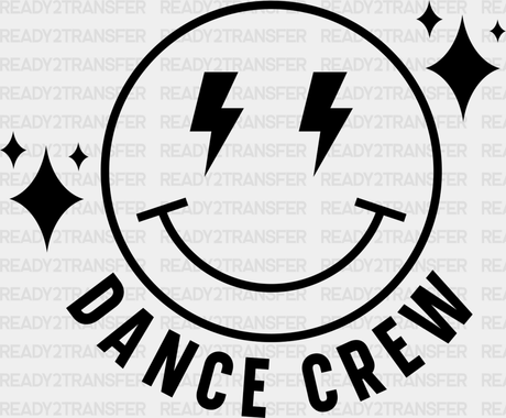 Dance Crew Smiley - Dancing Dtf Heat Transfer Adult Unisex S & M (10’’) / Dark Color Design