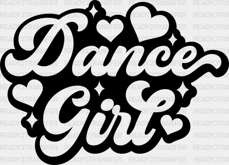 Dance Girl Heart Design - Dancing Dtf Heat Transfer Adult Unisex S & M (10’’) / Dark Color (See