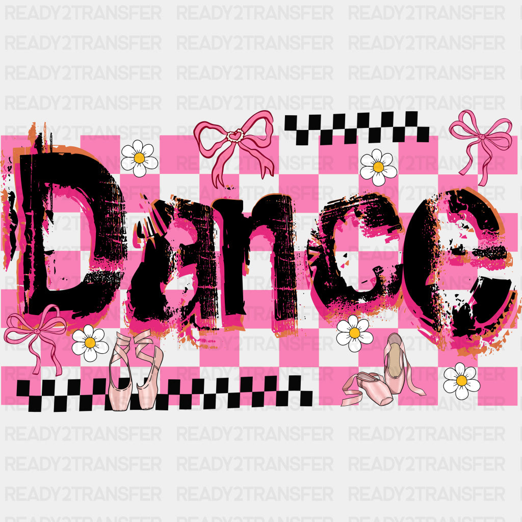 Dance Pink Checkered - Dancing DTF Transfers ready2transfer