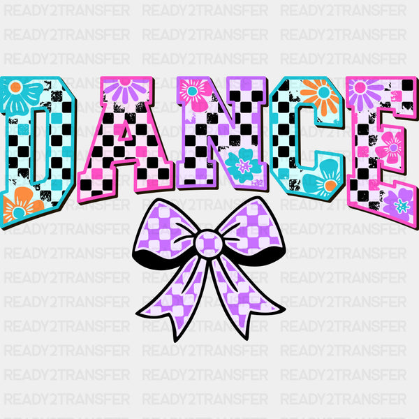 Dance Purple Checkered Ribbon - Dancing DTF Transfers