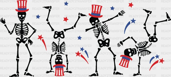 Dancing Skeleton 4th Of July DTF Heat Transfer, Independence Day Design, Fourth Of July DTF