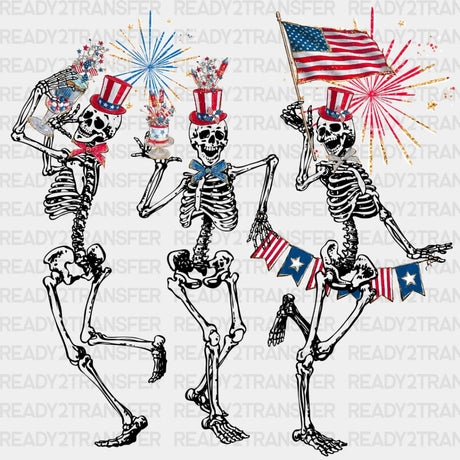 Dancing Skeleton 4Th Of July Dtf Heat Transfer Independence Day Design Fourth