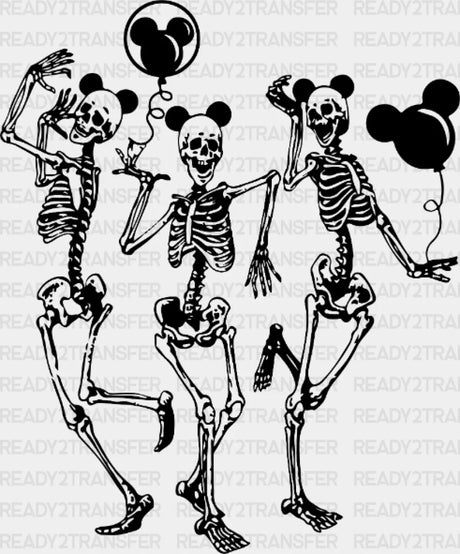 Dancing Skeleton Disney Dtf Heat Transfer Vacation Design Mickey Minnie