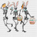 Dancing Skeleton Easter DTF Heat Transfer, Easter Design ready2transfer Black