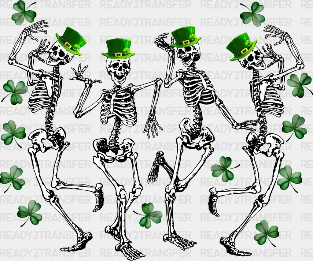 Dancing Skeleton St. Patrick’s Day Dtf Heat Transfer Saint Patricks Design St Paddys