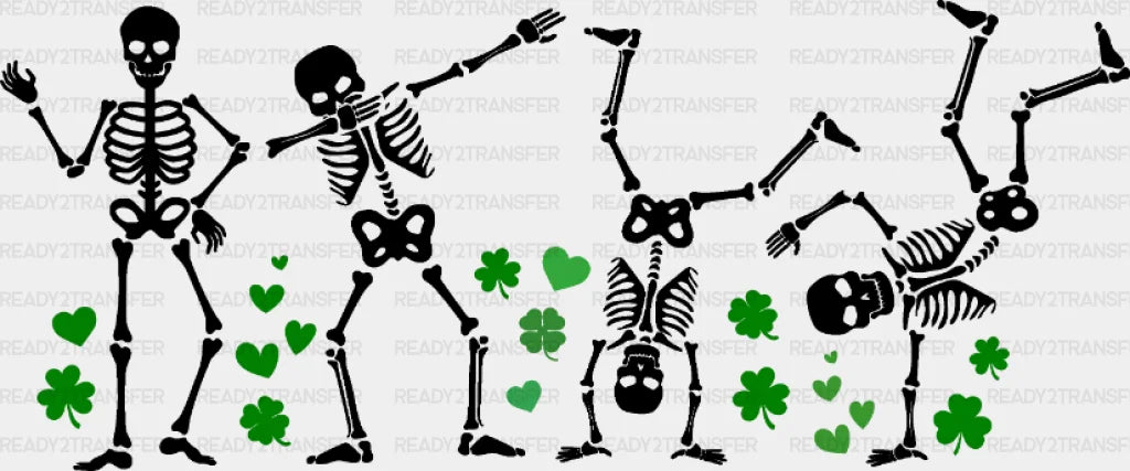 Dancing Skeleton St. Patrick’s Day Dtf Heat Transfer Saint Patricks Design St Paddys