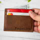Custom Engraved Leather Credit Card Holder