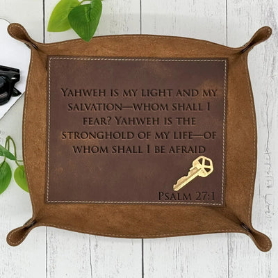 Custom Engraved Leather Tray