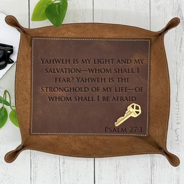 Custom Engraved Leather Tray