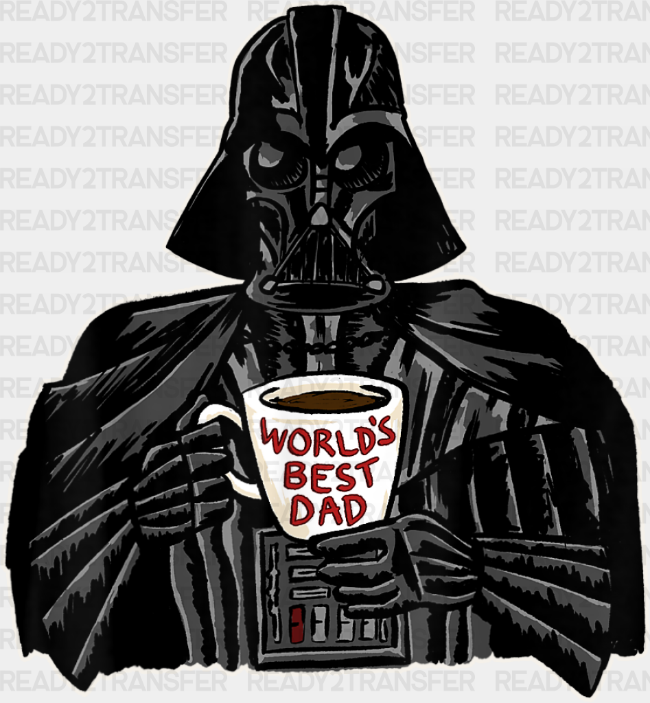 Darth Wader World’s Best Dad Father’s Day Dtf Transfer Adult Unisex - S & M (10’) / White