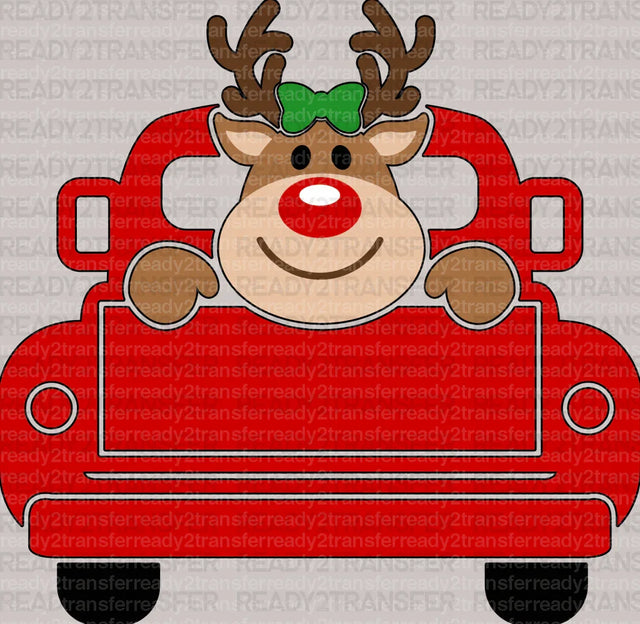 Deer Truck DTF Transfer ready2transfer Black