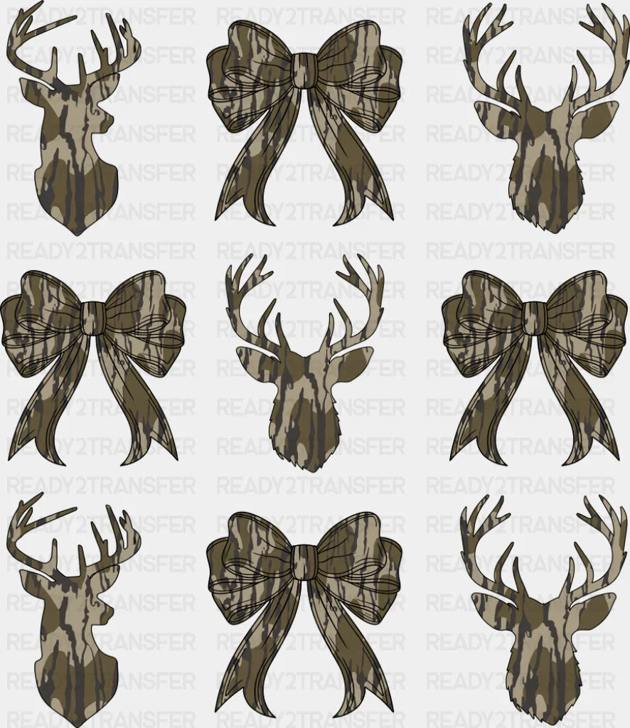 Deers And Ribbons - Hunting DTF Transfer