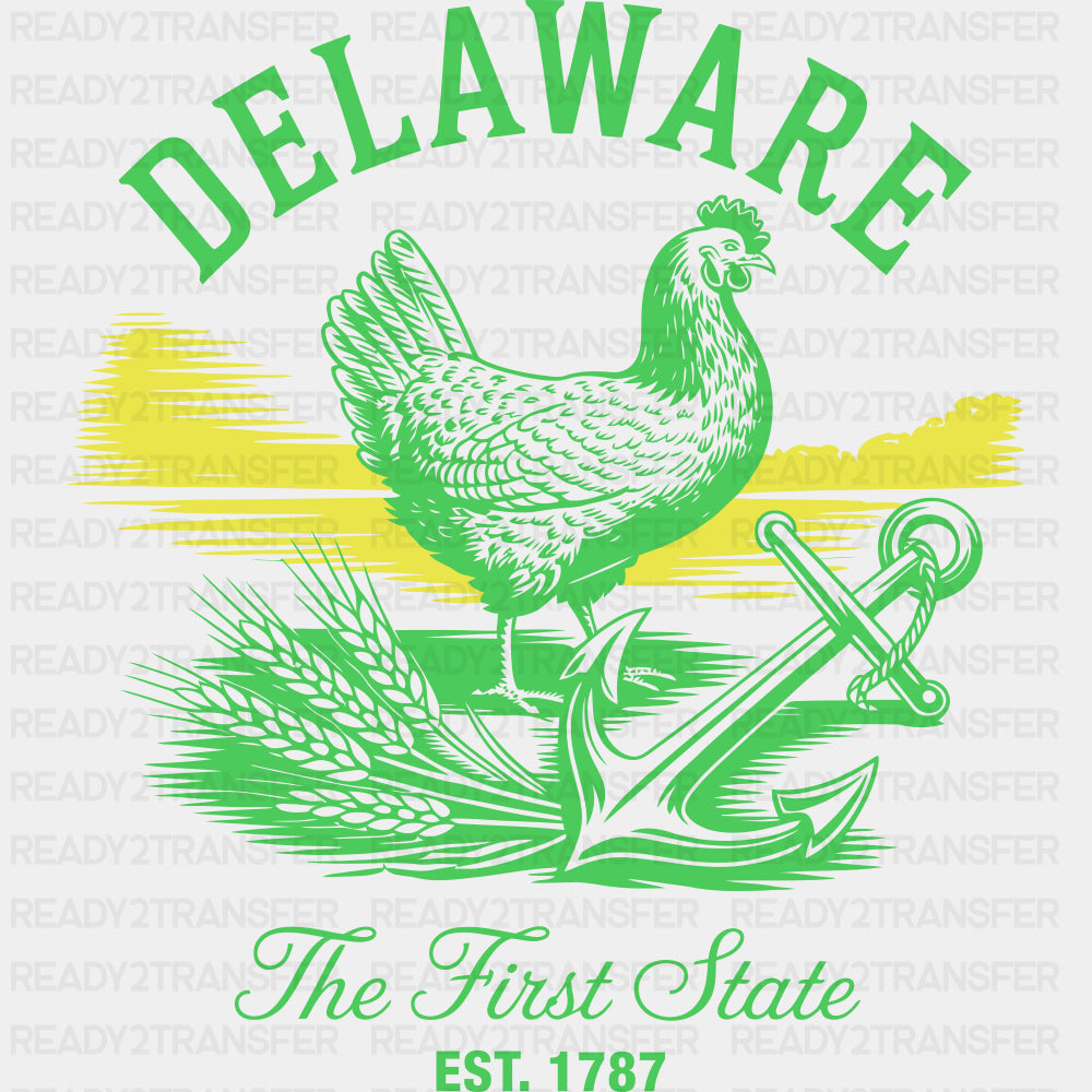 Delaware The First State - States & Cities DTF Transfer ready2transfer
