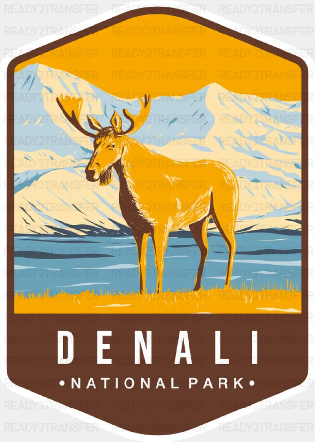 Denali National Park Colorful Design - National Parks DTF Transfer ready2transfer