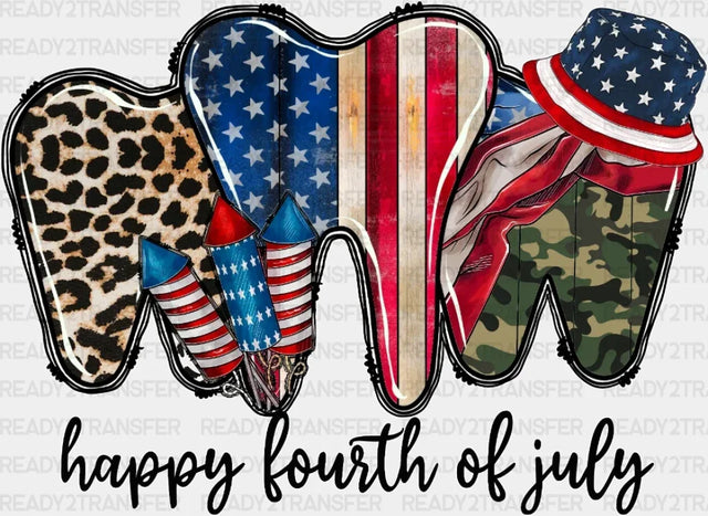 Dentist Happy 4Th Of July Dtf Heat Transfer Independence Day Design Fourth