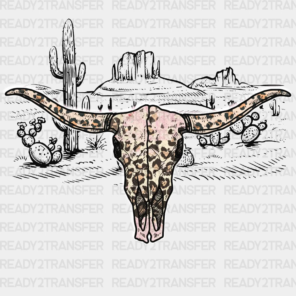 Desert Cactus Bull Dtf Transfer