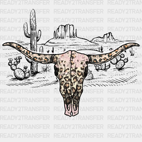 Desert Cactus Bull Dtf Transfer