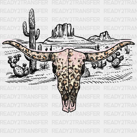 Desert Cactus Bull Dtf Transfer