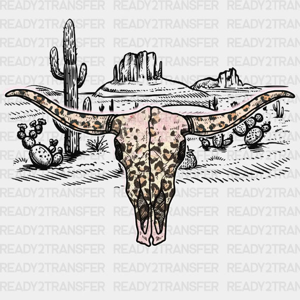 Desert Cactus Bull DTF Transfer