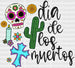 Dia De Los Muertos Doodles - Day Of The Dead DTF heat transfer ready2transfer White