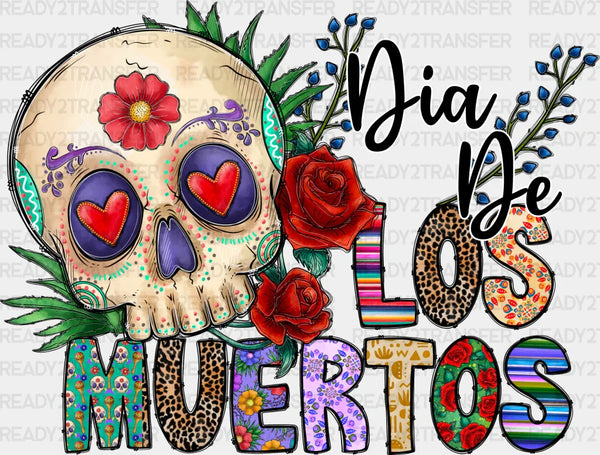 Dia De Los Muertos Heart Eye Skull - Day Of The Dead DTF heat transfer
